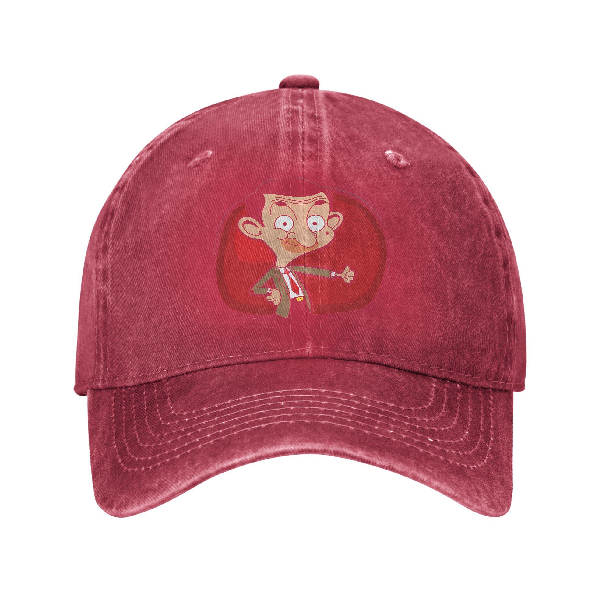 Mr Bean Cartoon Baseball Cap Sun Outdoor Sport High Quality Washed Trucker Hat UnisexTeens Classic Print Baseball Caps as picture