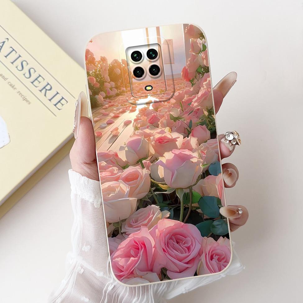 Casing For Redmi Note 9 9S 9Pro 4G Back Cover For Redmi Note 9 Pro Case Cute Cartoon Fashion Flowers Silicone Shockproof Bumper