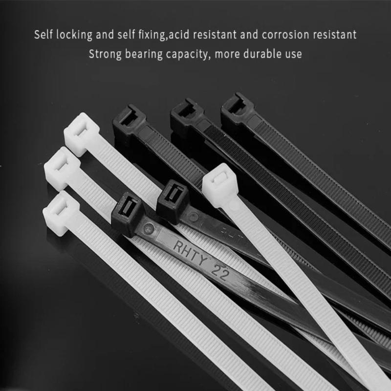 50/100Pcs Self-locking Plastic Nylon Zip Ties Black Zip Ties Fastening Loops Zip Ties Zipper Ties Nylon Zip Ties Set