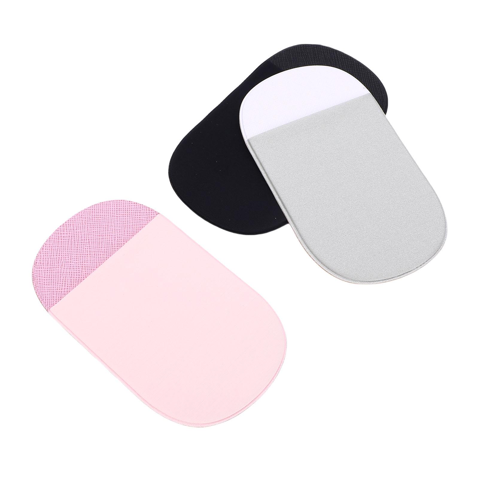 

3pcs Mouse Pouch Black Silver Roseate Oval Shaped Self Adhesive Mouse Holder for Laptop Wireless Mouse Hard Disk USB Flash Drive