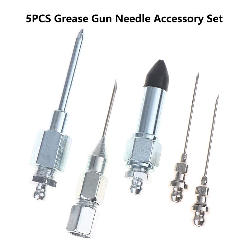5/7Pcs Grease Gun Needle Accessory Set Dispenser Rubber Coupler Adapter Injector Detachable Nozzles For Narrow Tight Spaces