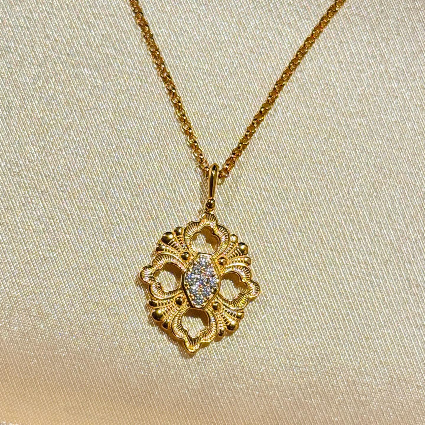 

New Vintage 100% Pure 925 Sterling Silver Necklaces For Women Pave Aaa Zircon Hollow-out Frosted Pendant Luxury Fine Jewelry