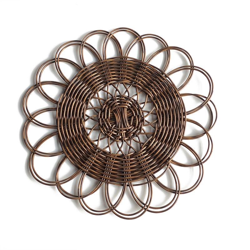 Bohemian Round Woven Straw Wall Decor for Bedroom or Dining Room