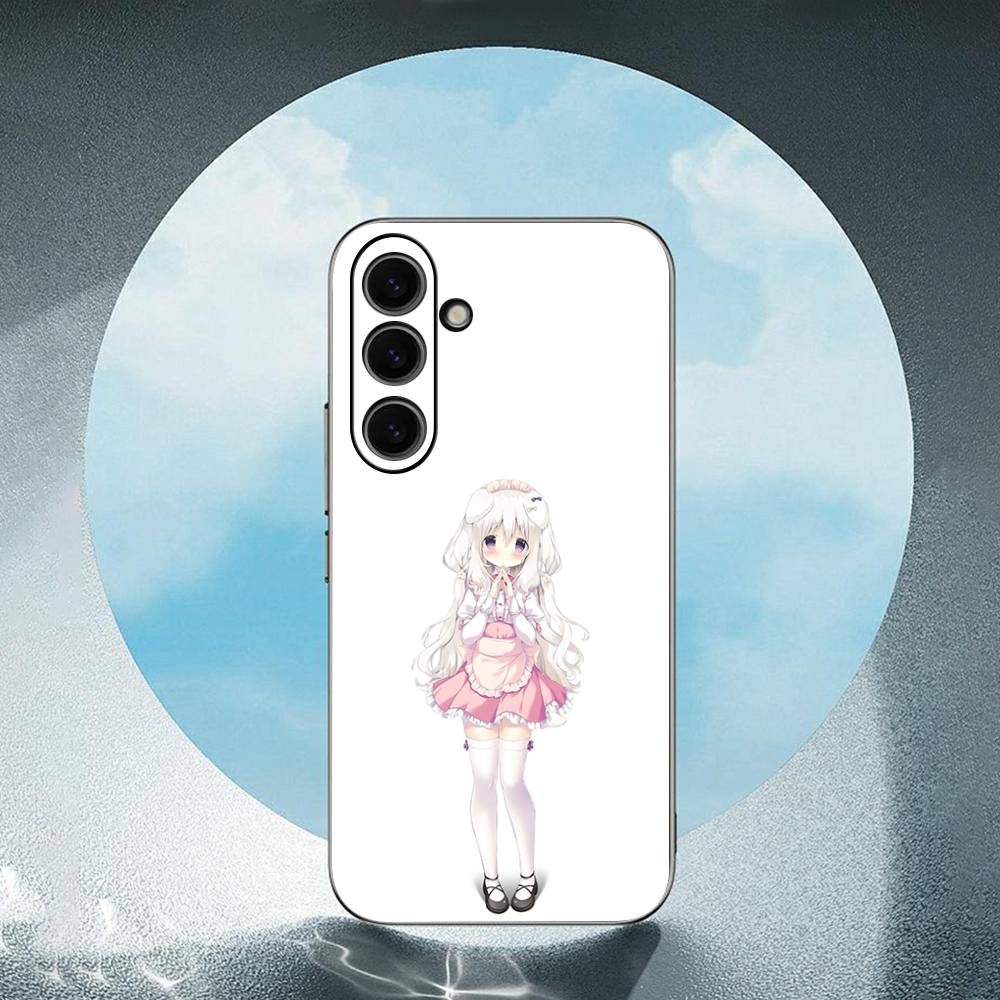 Cartoon Girl Luxury Black Phone Case For Samsung Galaxy S23 S24 S25 Ultra S22 Plus S21