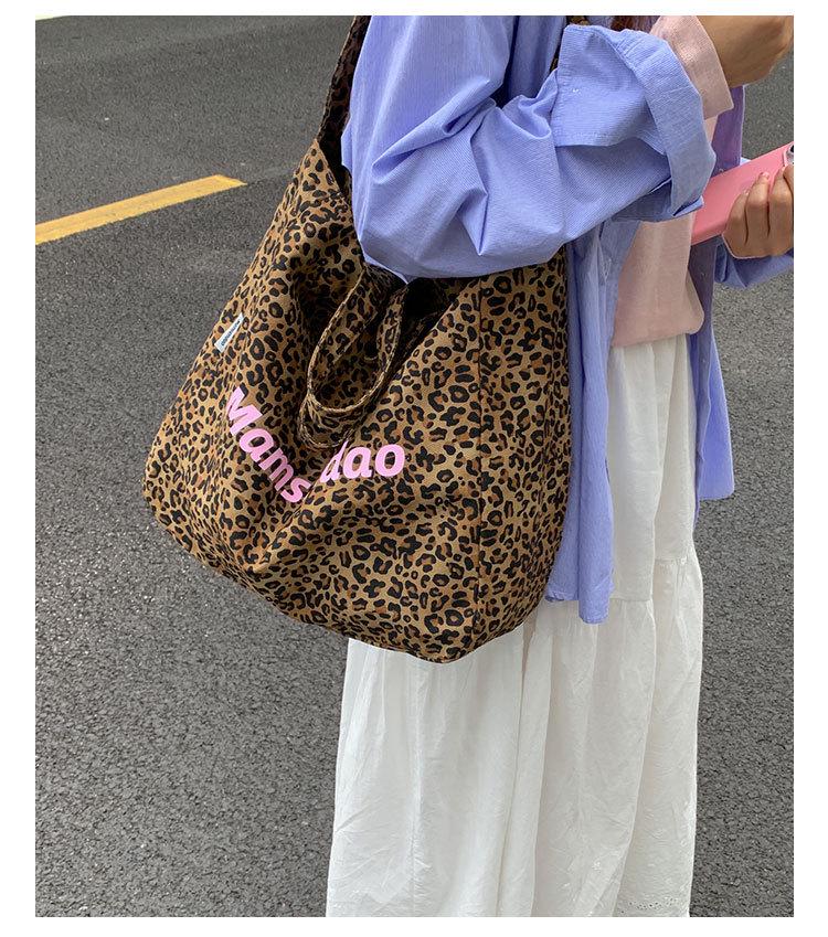 Korean-Style Large Capacity Women’s Leopard Print Tote and Crossbody Bag - 2025 Casual Shoulder Bag