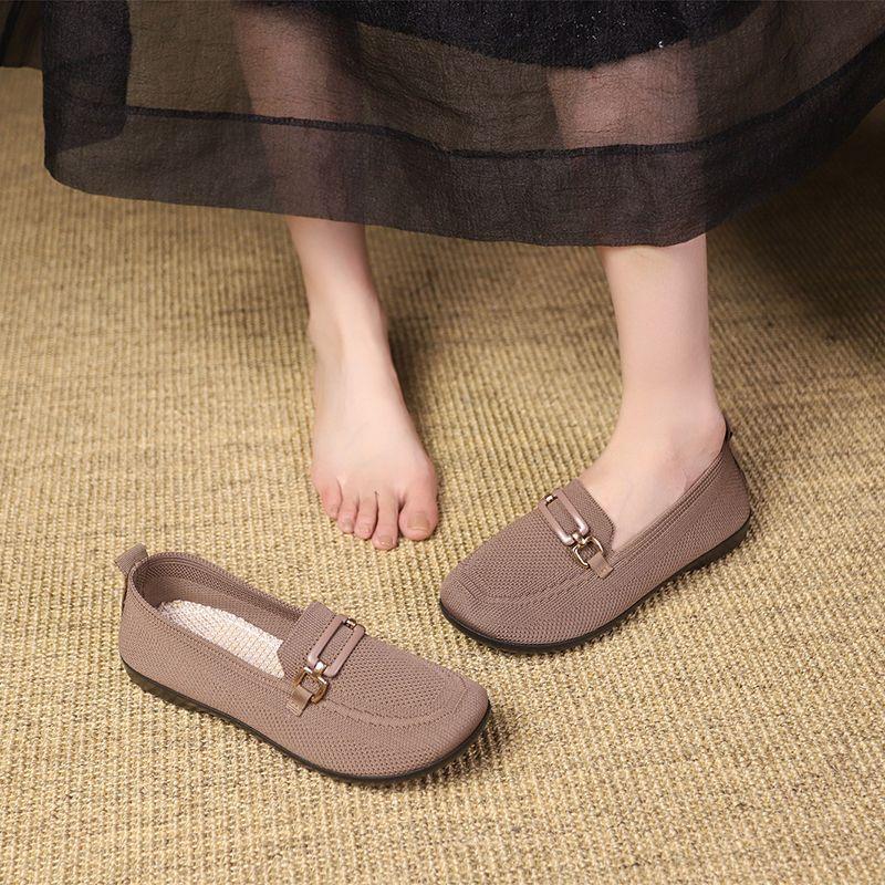 Casual Work Shoes, Flat Mom Shoes, Summer 2025 New Comfortable and Breathable Old Beijing Cloth Shoes for Women