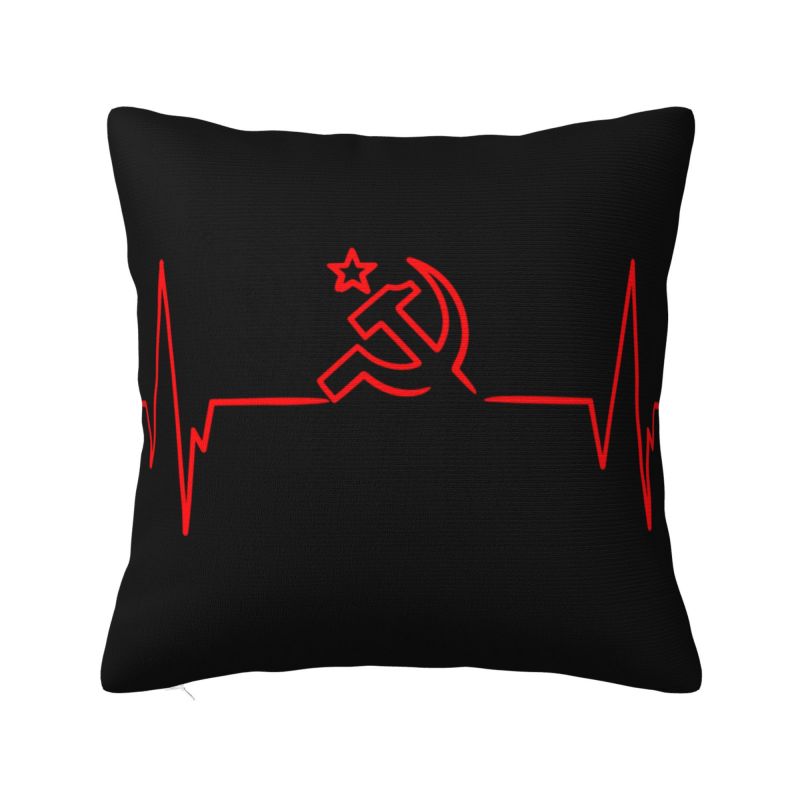 Custom Heartbeat Rossia Russia Cccp Cushion Cover 40X40Cm Ussr Velvet Luxury Pillow Case
