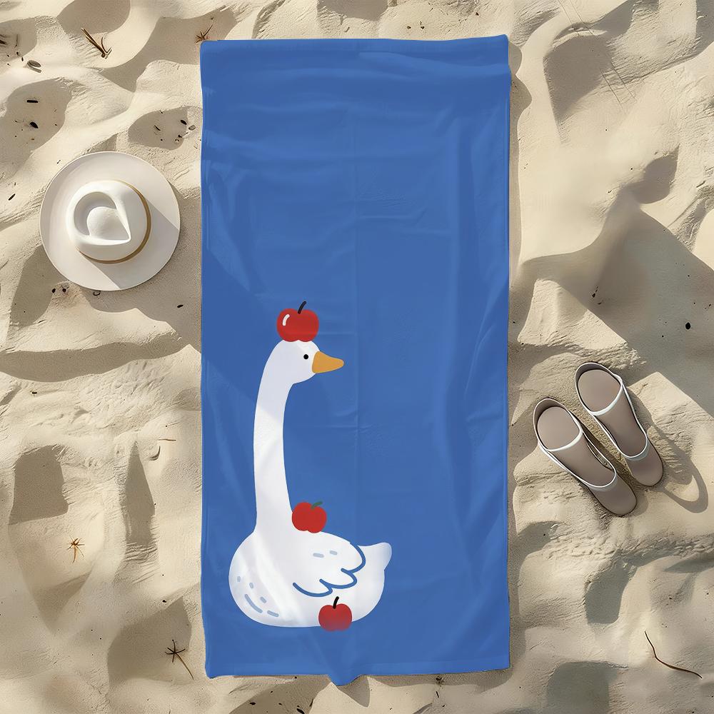Cartoon Funny Big Goose Towel For Swim Yoga Gym Quick Drying Soft and Skin-friendly Beach Towels All-Season