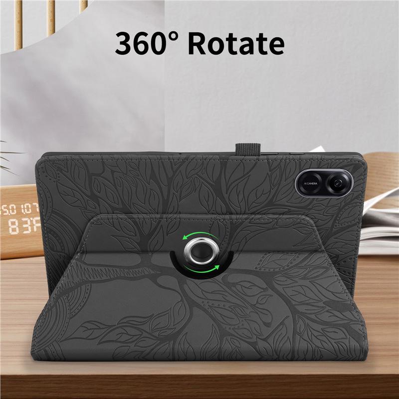 Tree of Life Embossed Rotating Stand Case for Honor Pad X9/X8A