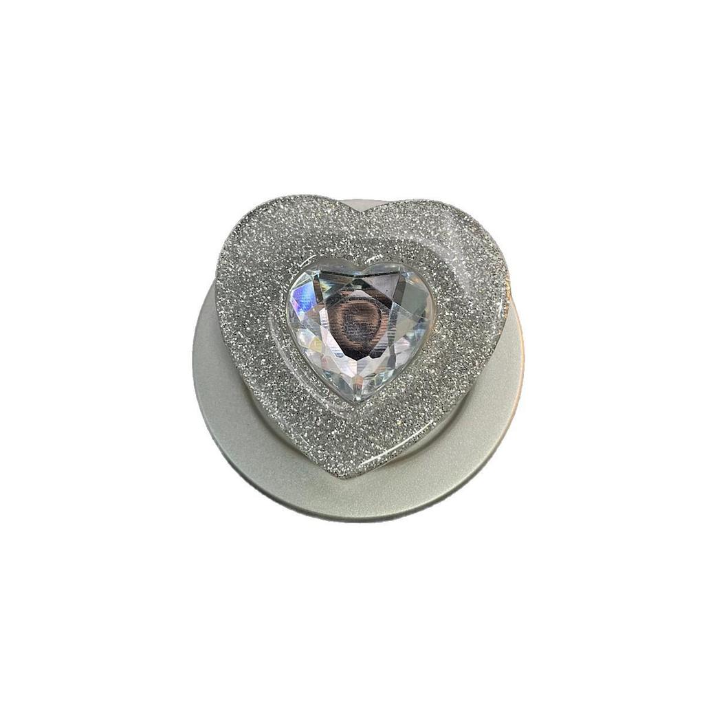 Heart-Shaped Rhinestone MagSafe Phone Holder: Retractable, Foldable, Strong, Airbag Design for Women