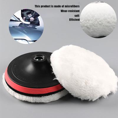 5Pcs Universal Polisher Buffer Kit Soft Wool Bonnet Pad White Car Polisher Discs