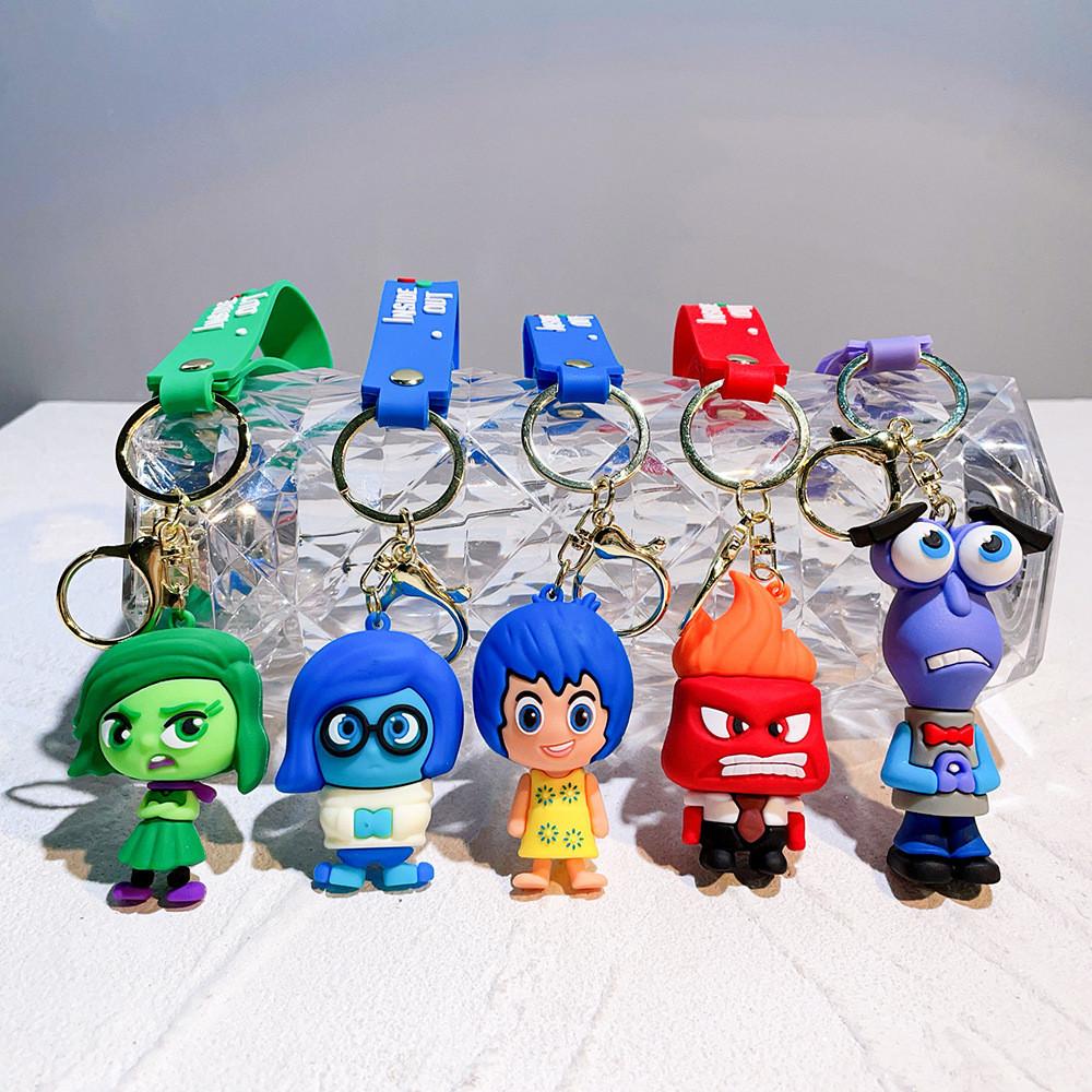 Adorable 2024 Movie Inside Out Keychain With Cute Amy Bobby Dr. Sadness Silicone Keyring For Men And Women