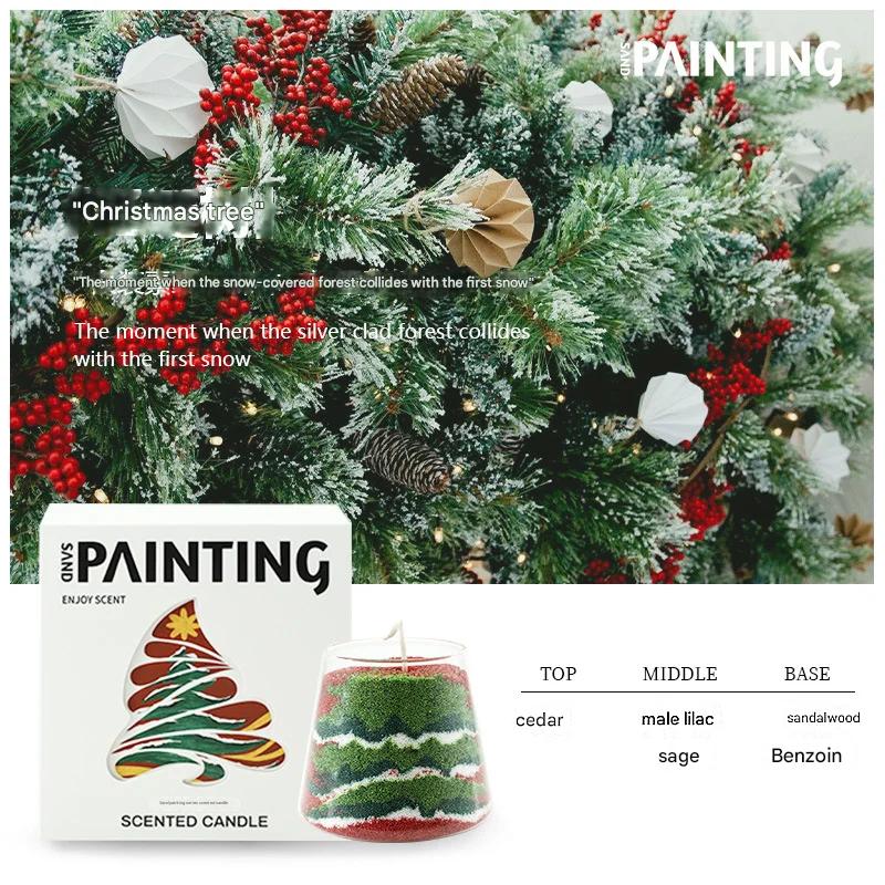 

Scented Candles with Sand Art Fragrant Candles for Wholesale Distributions Christmas New Year Aromatic Candles in Glass Jar