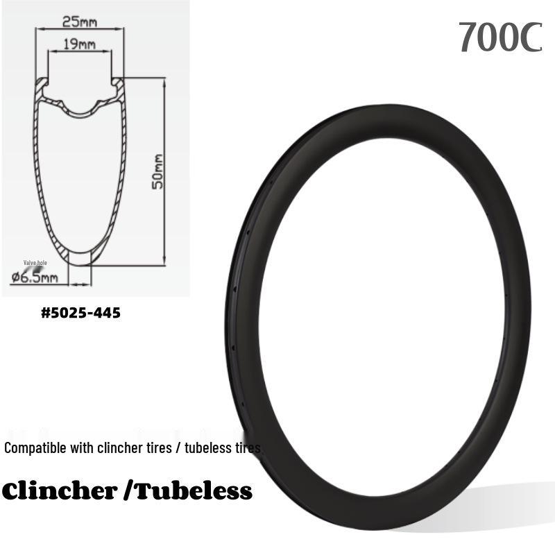 700C Ultra-Light Carbon Fiber Road Bike Wheelset with High Profile and Disc Brake Compatibility
