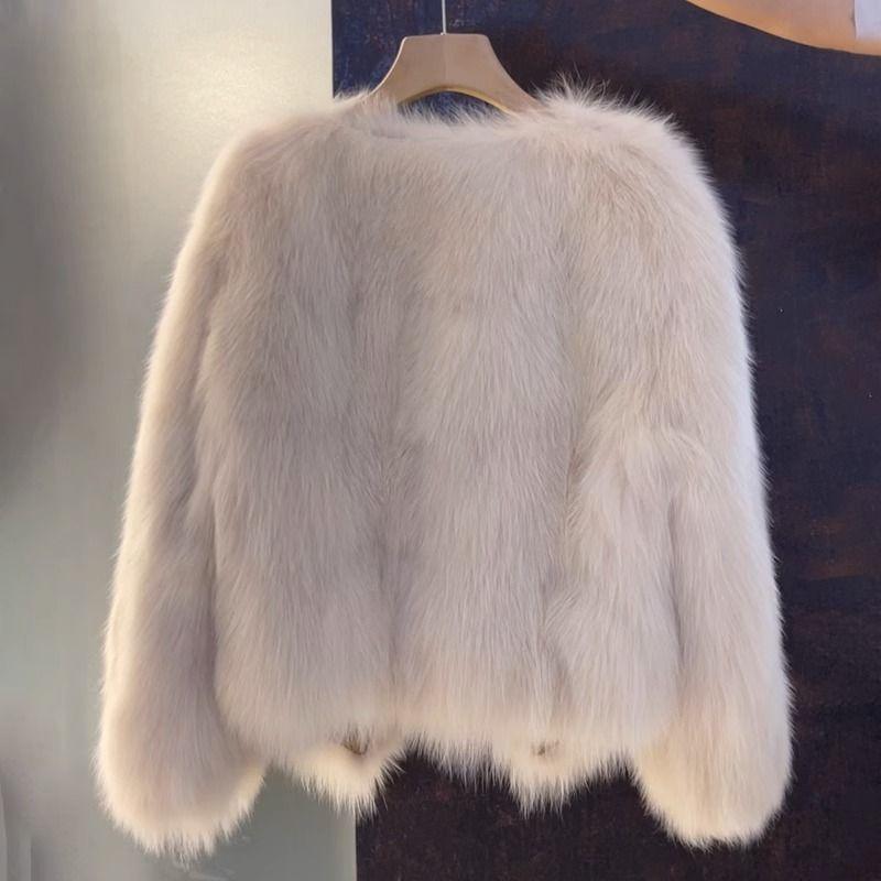 Winter Fashion Fluffy Fur Coat Women High Street Elegant Thick Warm Faux Fox Fur Jacket Female Overcoats Outerwear