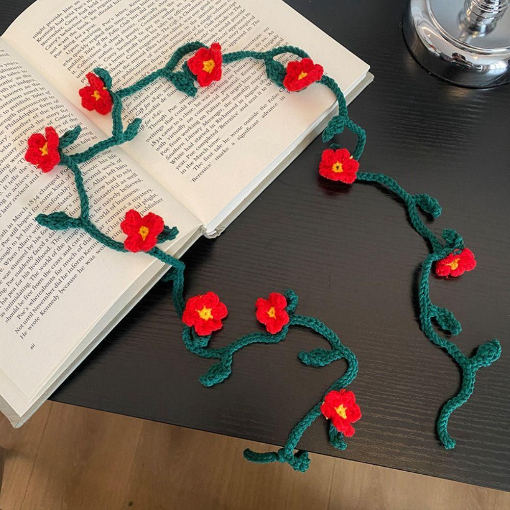 Wool Knitted Scarf Thin Rose Flower Shawl Cute Knit Headband Streetwear