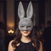 Crystal Studded Rabbit Ear Mask Full Acrylic Rhinestone Rhinestone Face Mask  Party and Cosplay