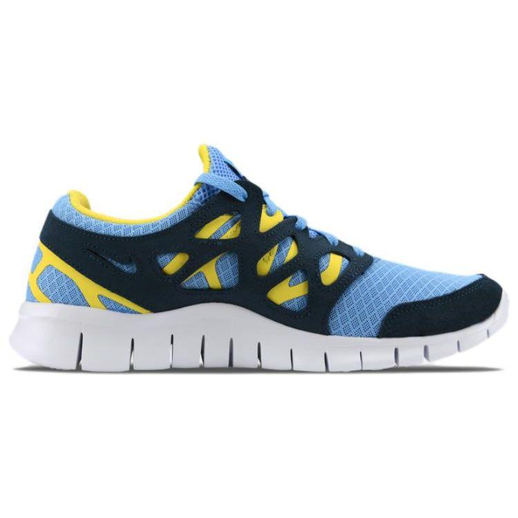 Nike Free Run 2 University Blue Navy Yellow Strike Herresneakers Hvit-Armory-Navy-Yellow-Strike 537732-408