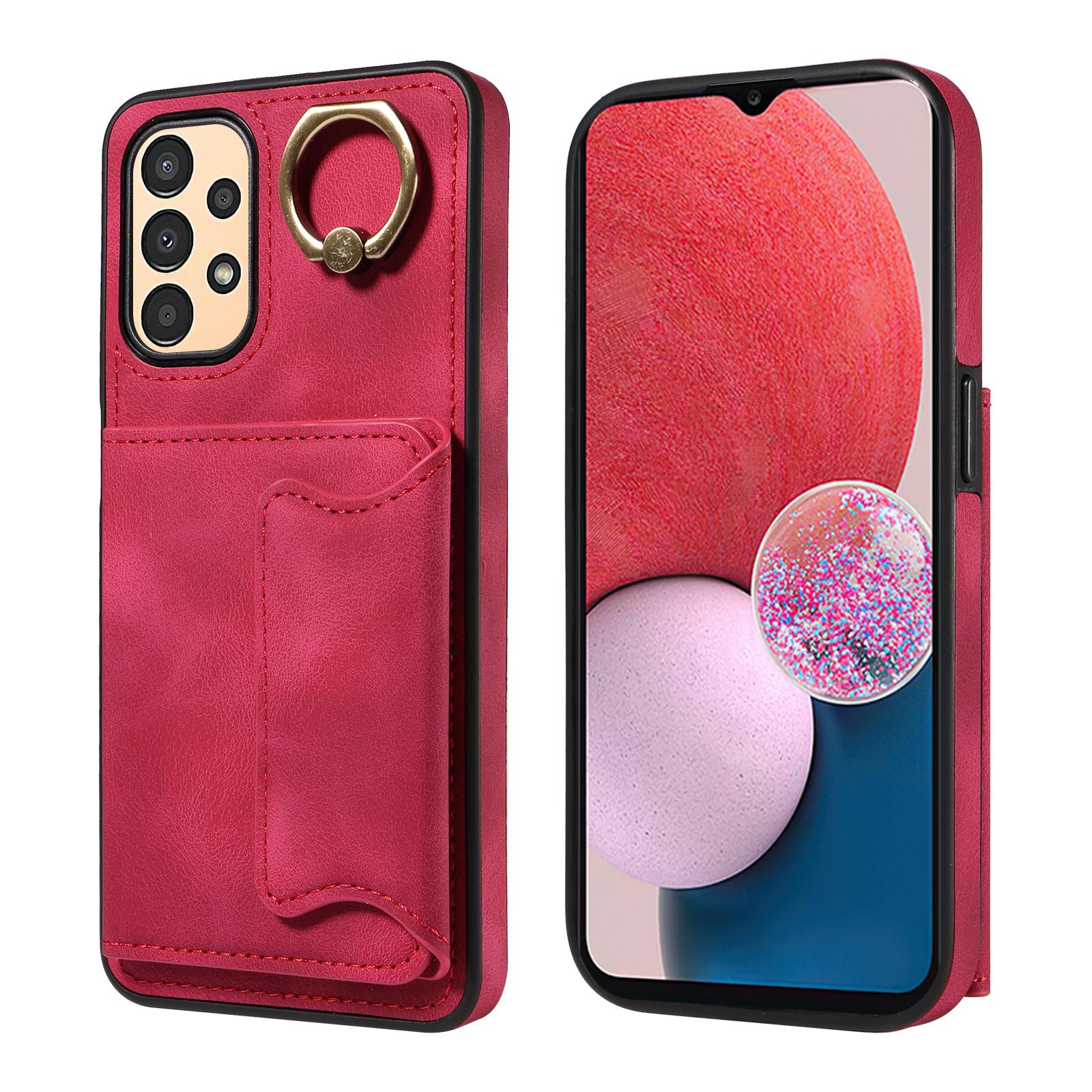 

Для Samsung Galaxy A13 (4G),Galaxy A13 5G, Galaxy A04, Galaxy A04s Кольцо Кронштейн Держатель Карты Слоты Крышка Чехол Для Телефона Samsung Galaxy A13 красный