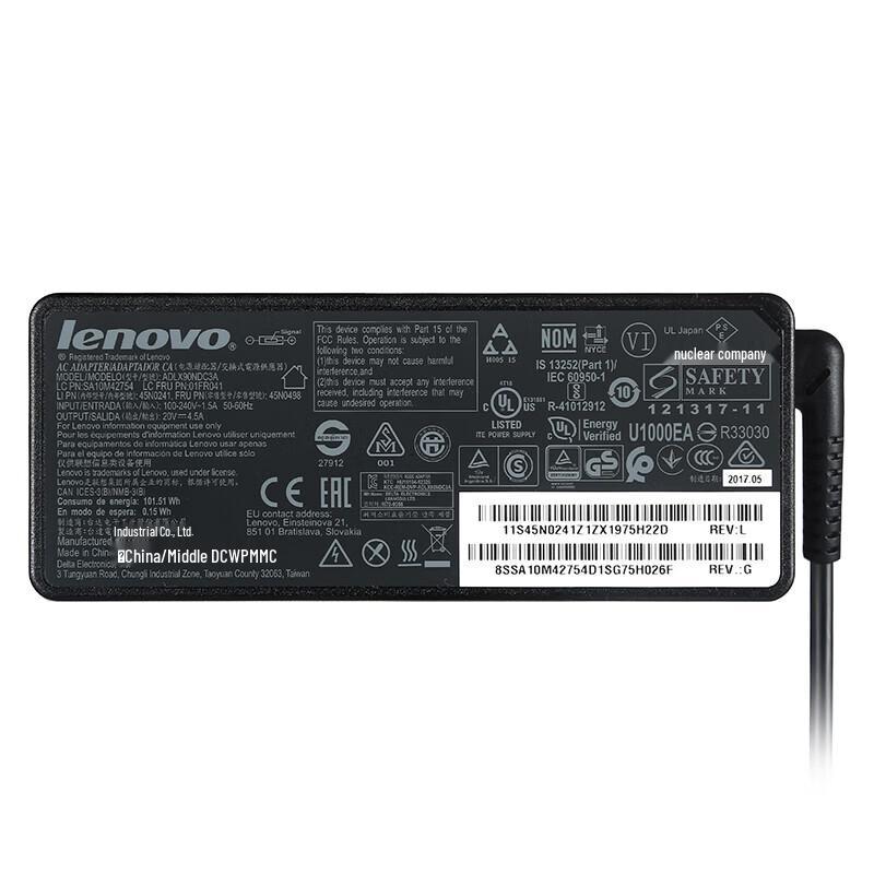 Lenovo Original 90W 20V 4.5A Laptop Power Adapter with Square Tip