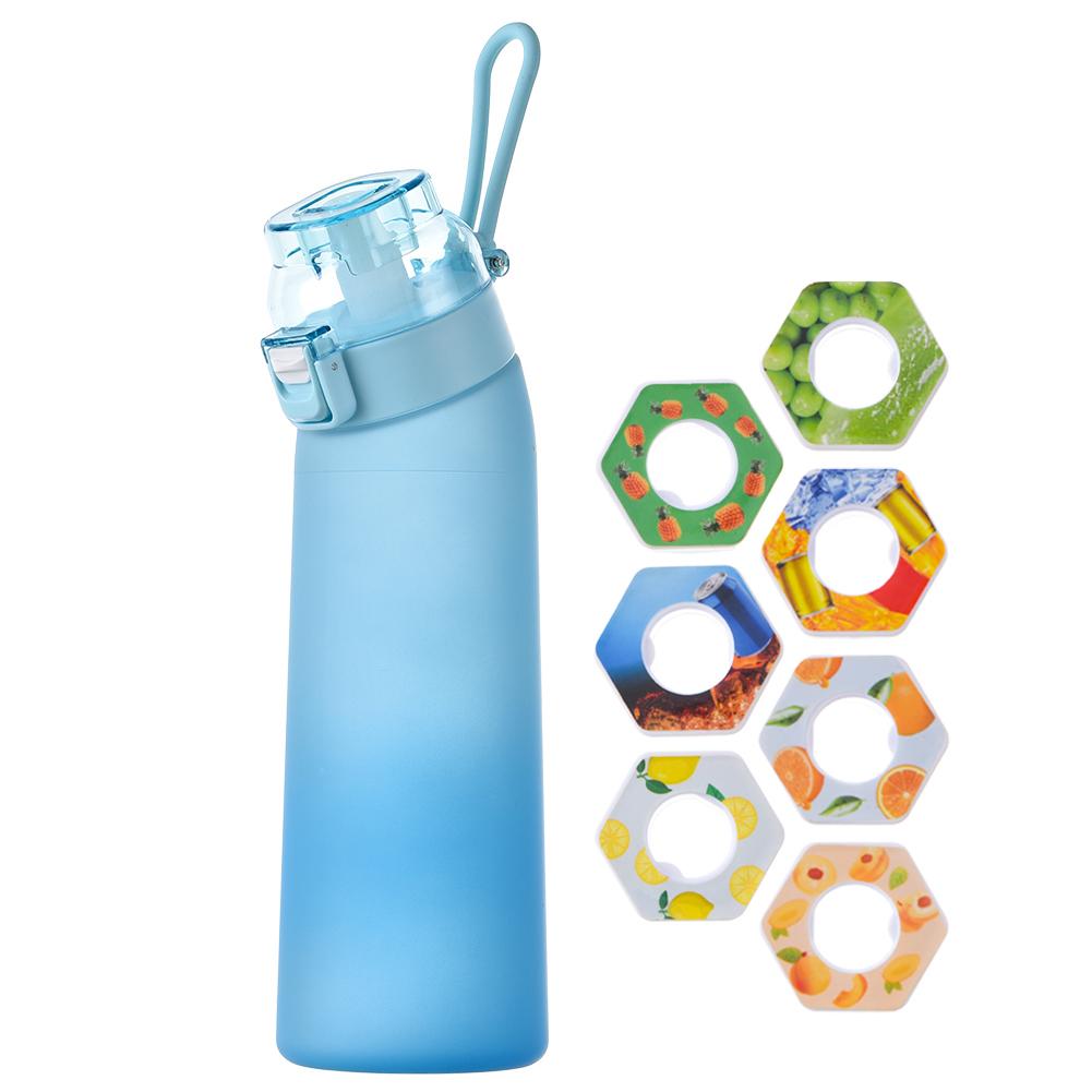 650ML Air Water Bottle With 7Pcs Random Flavor Pods Portable Transparent With Straw Leak Proof Suitable for Outdoor Sports