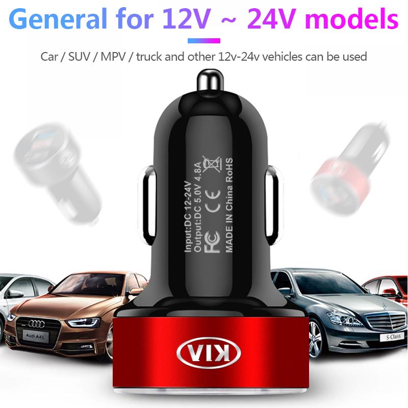 2 USB Ports Fast Charging Digital Display Car Chargers Auto Parts For KIA Sportage Rio 3 Soul Optima Ceed Pro K5 K2 k6 K7 K8 Pride
