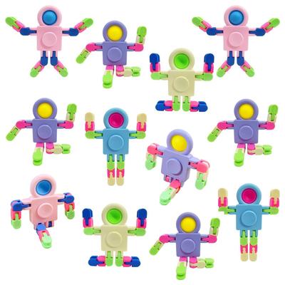 4-balenie Fidget senzorické spinner hračky Transformovateľný reťazový robot Hračka na konček prsta Hračka na odbúranie stresu Fidget Hračka Darček k narodeninám do školy