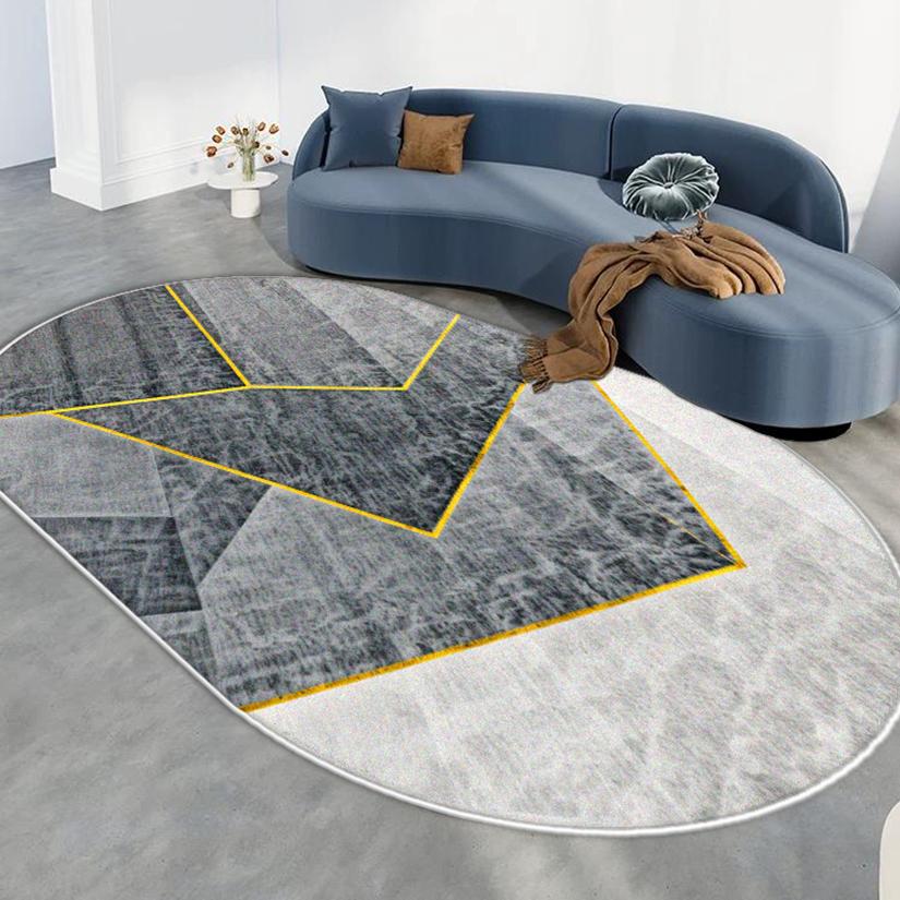 

Nordic Geometric Oval Carpet Home Decoration Living Room Sofa Soft Rug 200x300 Bedroom Bedside Washable Plush Floor Mat Non-slip 60*90cm