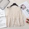 Chaleco de ganchillo de punto hueco para el verano de mujer con nuevo top de tirantes suelto bohemio sin mangas