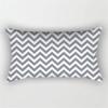 Patchwork Grey Geometric Pattern Print Decoration Bedroom Living Room Office Waist Support Home Rectangular Pillowcase