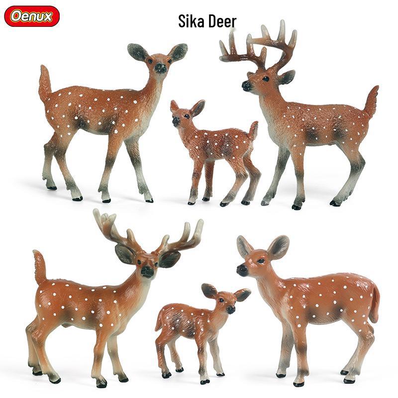 Realistic Animal Models: White Fox, White-tailed Deer, Arctic Fox Children's Gift Toys