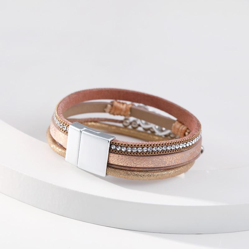Multi Layer Leather Bracelet for Women Heart Accessories  Stylish Ladies Hand Jewelry Gift