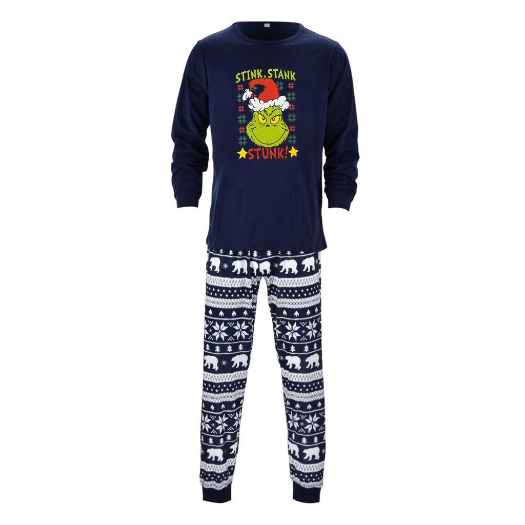 Christmas Prints Family Matching Long Sleeve Tops+Pants Set Family Matching Sets