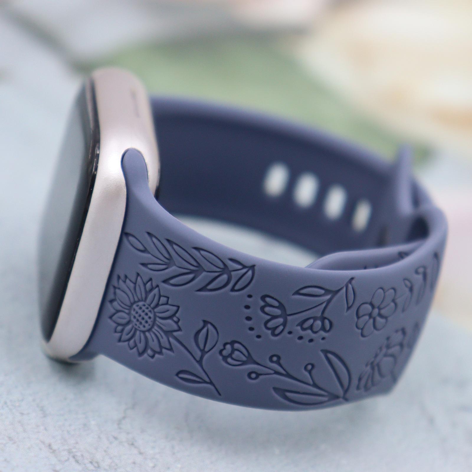 Compatible Apple iWatch10 Silicone Strap - Solid Color Engraved Band for All Series 42/44/45/49mm (S1-S9) 46mm (S10)