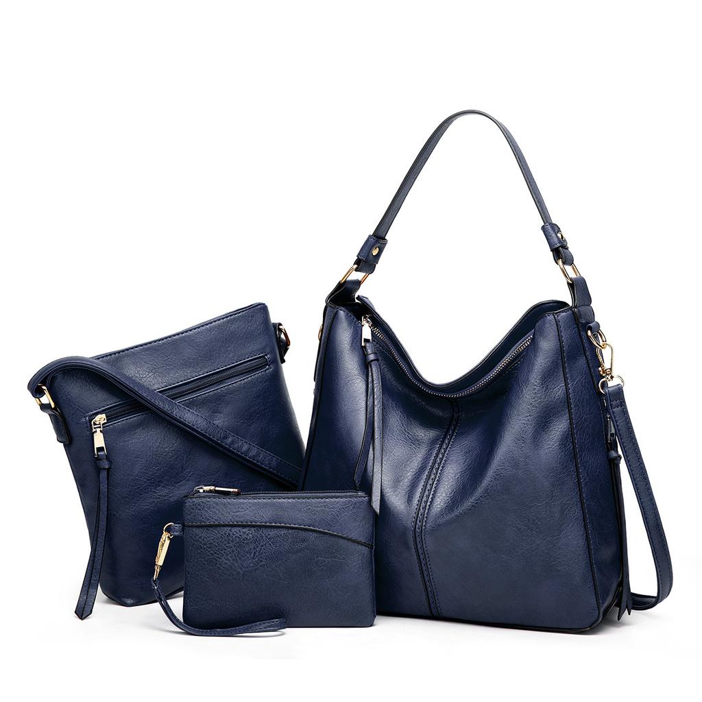 2022 Women's PU Handbag Set: European & American Style Crossbody and Shoulder Bag Trio
