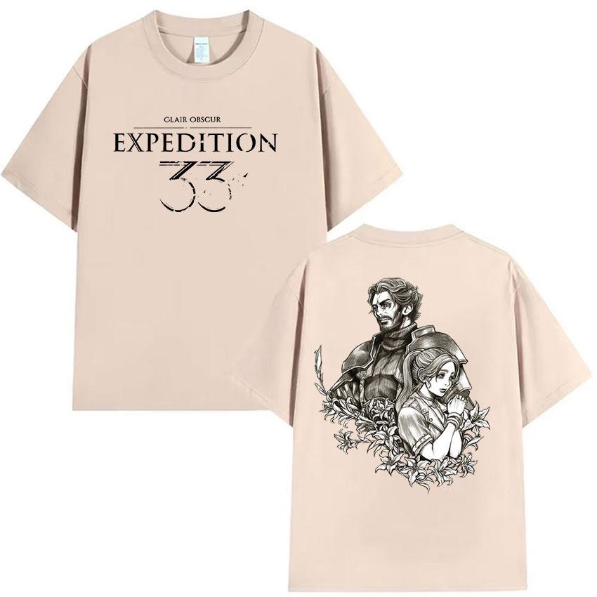 Esquie Game Clair Obscur Expedition 33 Print T Shirt Men Women Classic Cosplay Short Sleeve Tshirt 100 Cotton Tees Streetwear