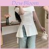 Summer Korean Style Knit Top With Oneshoulder Design For Elegant Casual Wear