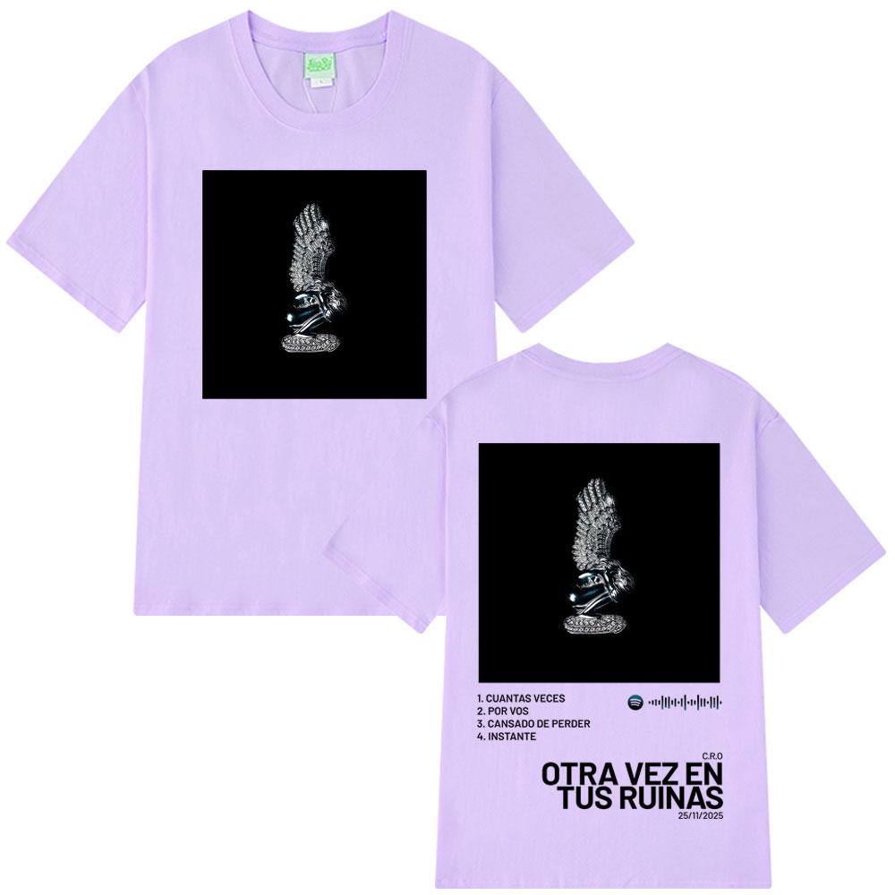 Rapper C.R.O. Otra Vez En Tus Ruinas New Album 2025 Print Men Women Hip Hop Fashion Harajuku Cotton T-shirt Oversized T-shirts