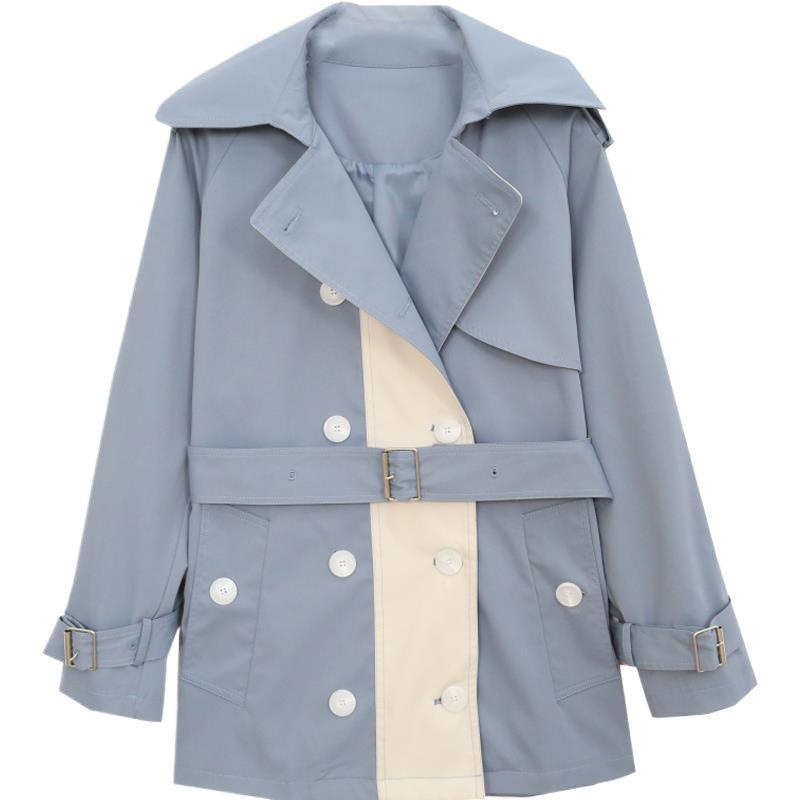 Design Sense British Style Women’s Trench Coat: Spring/Autumn, Versatile Mid-Length Tie-Waist Outerwear for Petite, Stylish Students.