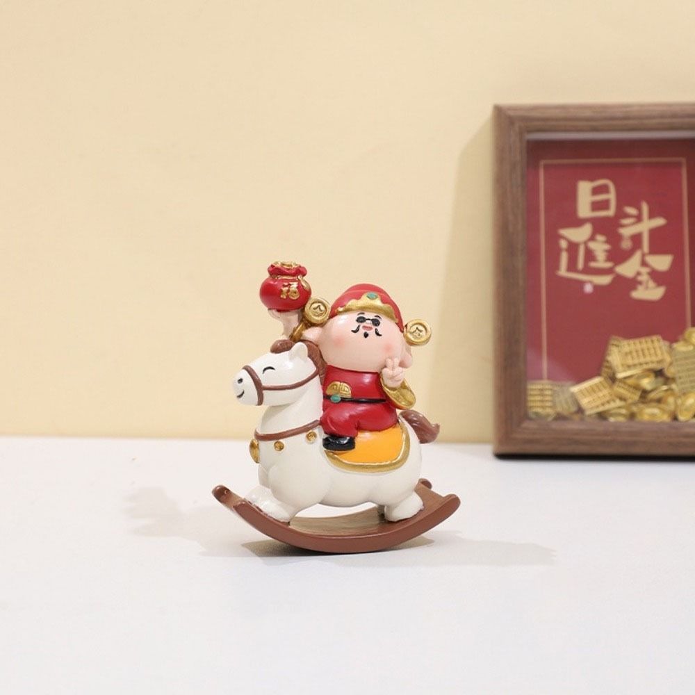 Resin 2026 Horse Year Figurines Year of The Horse Mascot Rocking Horse Ornament Blessing Chinese Style Horse Statue