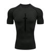 Black Sword Design  Men's Sports T-Shirt Training Fitness Compression Workout T-Shirt Quick Dry Short Sleeve