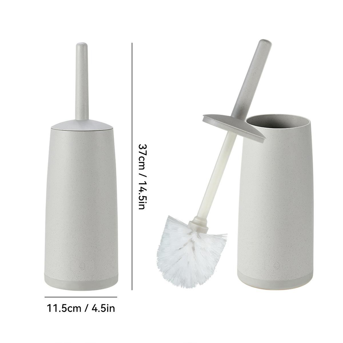 

Plastic Toilet Brush With Standing Holder Soft Bristle Long Handle Splash Proof Toilet Cleaning Brush WC Bathroom Cleaner Tools серый