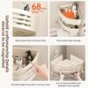 Cream-style Bathroom Storage Rack, Corner Basket, No-drill Wall-mounted Shelf for Restroom