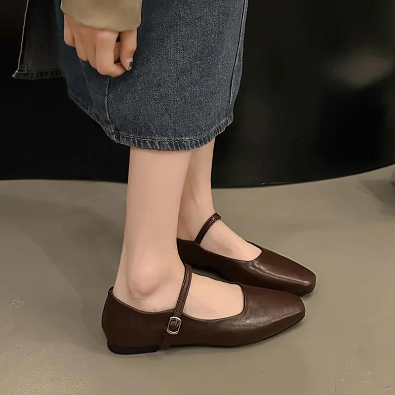 Fashion Print Women Loafers Flats Fashion Shallow Shoes 2025 Spring Ladies Elegant Soft Sole Mary Jane Shoes