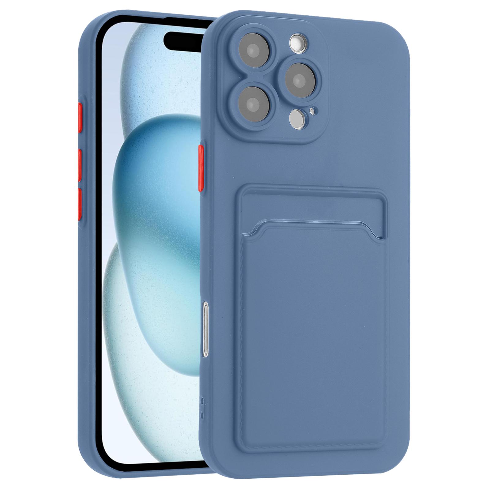 For iPhone 16 Pro Case Flexible TPU Phone Cover with Back Card Slot F