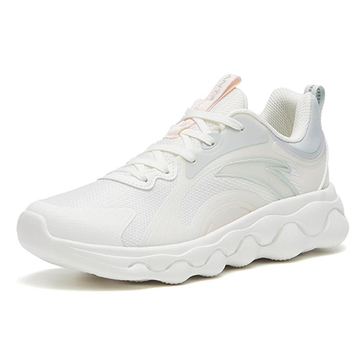 New Anta Sheepskin Slip Resistant, Abrasion Resistant, Lightweight, Rebound Low Top Running Shoes Women's White Green 122245574-2