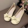 Gentle fairy wind soft-soled single shoes female summer new bow flat-soled beanie shoes comfortable shallow grandma shoes