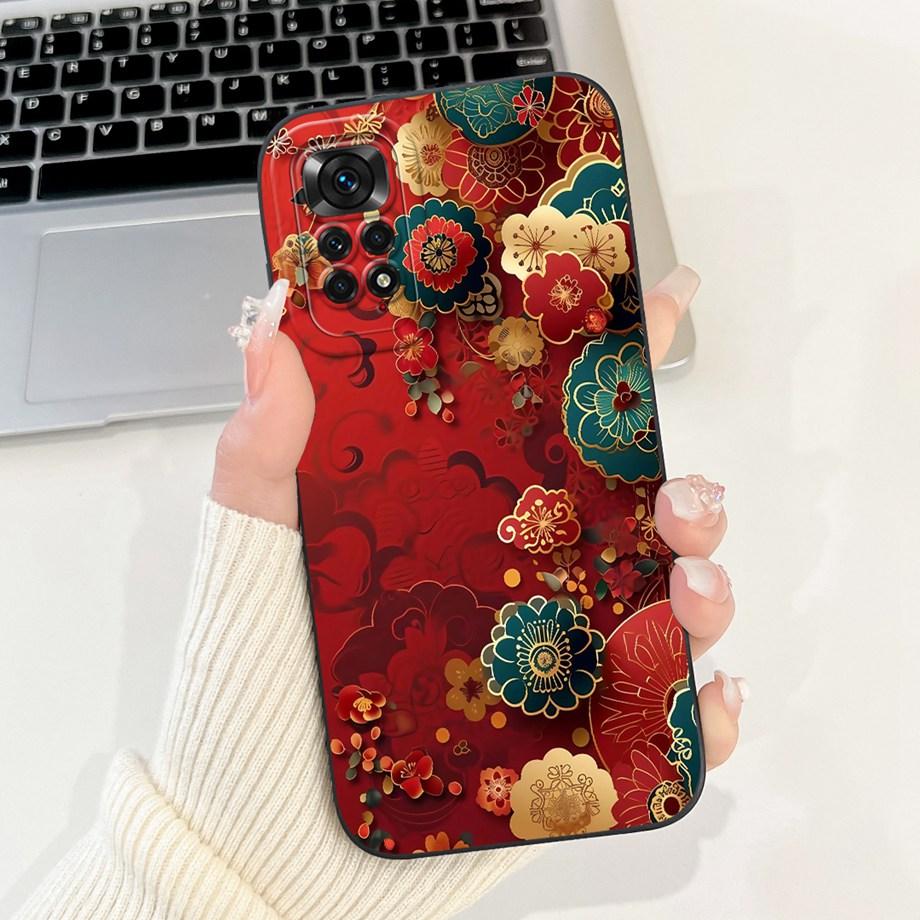 Case For Xiaomi Redmi Note 11 11s 11 Pro Pro+ 4G 5G Phone Case Note 11T Soft Silicone Funda Women Fashion Flower Printed Cover