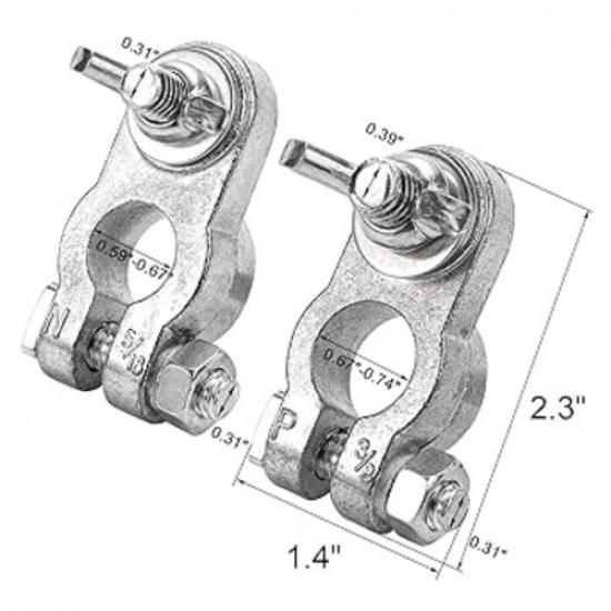 Car Battery Terminal End with Wing Nut Terminal Connectors Zinc-Alloy Clamps