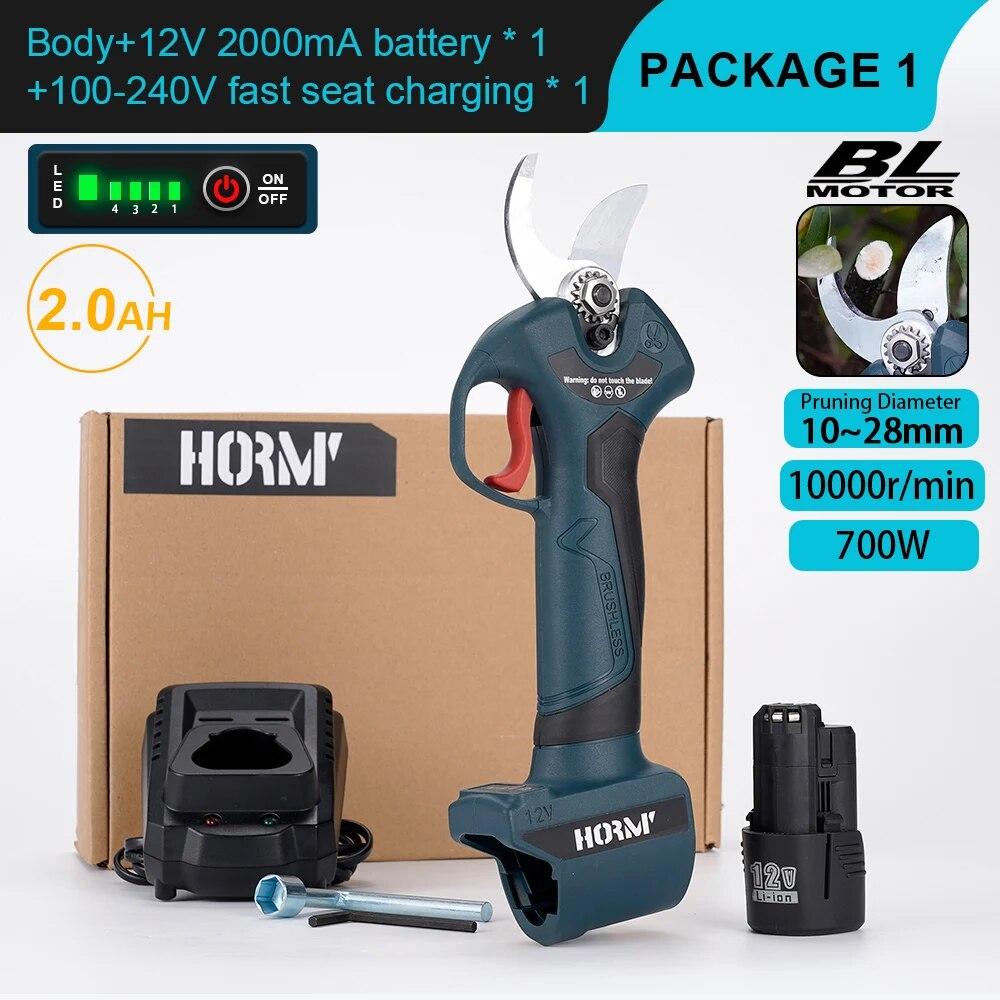 Hormy Gardens Brushless Electric Cordless Pruner Fruit Tree Orchard Shrub Branch Efficient Pruning Shears For BOSCH 12V Battery